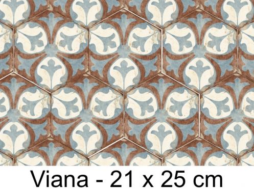 Bohemia Viana - 21 x 25 cm - Boden- und Wandfliesen, sechseckiges matt gealtertes Finish