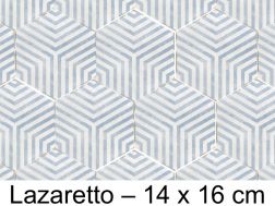 Capri Lazaretto - 14 x 16 cm - Boden- und Wandfliesen, sechseckiges matt gealtertes Finish