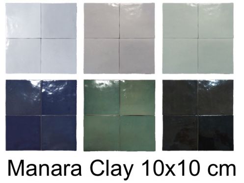 Manara Clay 10x10 cm - Wandfliese im zelligen Stil.
