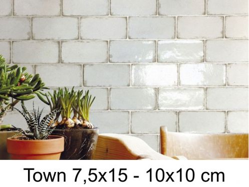 Town 7,5x15 - 10x10 cm - Wandfliesen, Ziegeloptik