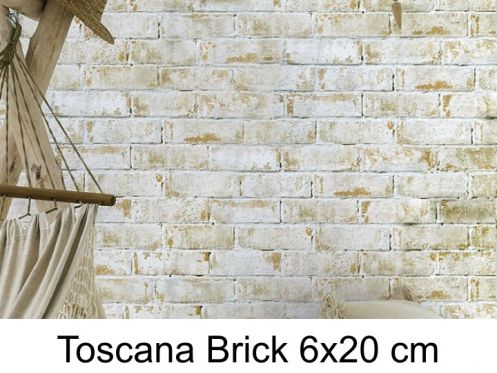Toscana Brick 6x20 cm - Wandfliesen, Ziegeloptik