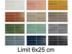 Limit - 6 x 25 cm - Glänzende Wandfliese