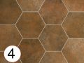OXIDE 17,5x20, 14x24 cm - Bodenfliesen, sechseckig, Terrakotta-Finish.