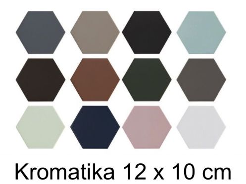 kromatika 11,6 x 10,1 cm - Bodenfliesen, sechseckig, matte Pastellfarben