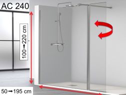 Feste Duschwand mit schwenkbarem Paneel - AC240