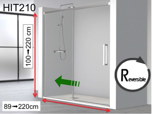 Dusch-Schiebetr, ein festes Glas mit beweglicher Tr - HIT210