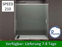 Schiebeduschtür, 125 x 195 cm, festes Glas mit Schiebetür - SPEED 210