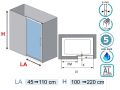 Schiebeduschtr, hinter einer Wand - VA211