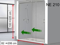 Duschtür, Doppelschiebetür auf festem - NE 210