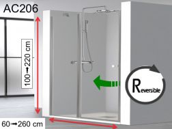 Klappbare Duschtür mit fester Glasverlängerung - AC 206