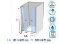 Doppelte Duschtr mit Scharnier - AC 207