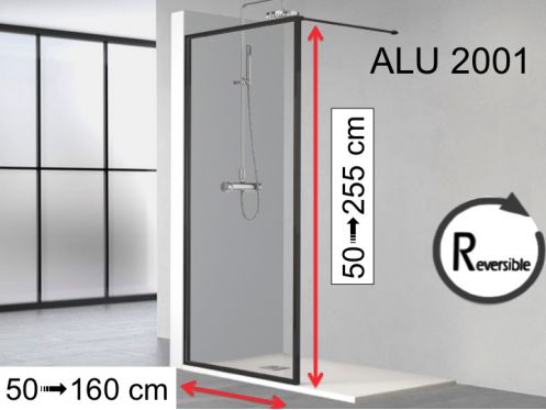 Feste Wand, schwarzes Aluminiumprofil - ATELIER ALU 2001