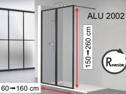 Feste Wand, schwarzes Aluminiumprofil - ATELIER ALU 2002