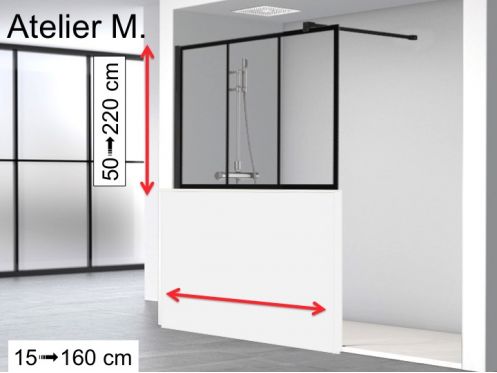 Halbe feste Duschwand, Art Deco - Atelier MUR