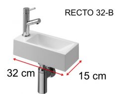 Waschtisch, 15 x 32 cm,  Armatur links - RECTO 32 B