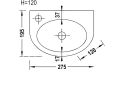 Waschbecken, 20 x 28 cm, Hahn links - SEMI 28-B