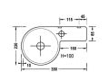 Rundes Handwaschbecken, 23 x 39 cm, Keramik, hngend - RONDO 23 B