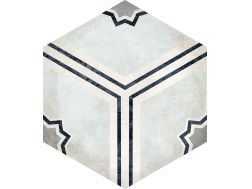 Habitania Kristi - 21 x 25 cm - Boden- und Wandfliesen, sechseckiges matt gealtertes Finish