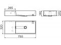 Waschbecken, 75 x 32 cm, Ablage links - WASH ME 75
