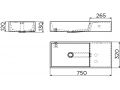 Waschtisch, 75 x 32 cm, Bereich rechts - WASH ME 75
