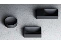 Waschbecken, 45x19 cm, Ablage links, Wandarmatur - VALE 45 NOIR