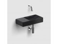 Waschbecken, 45x19 cm, Ablage links, Wandarmatur - VALE 45 NOIR
