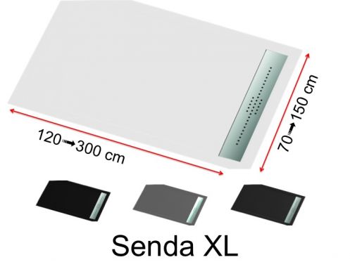 Duschwanne extra flach, glatt - SENDA