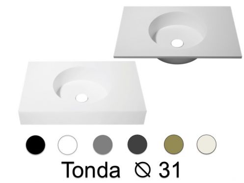 Runde Waschtischplatte 120 x 50 cm, h�ngend oder stehend - TONDA � 31