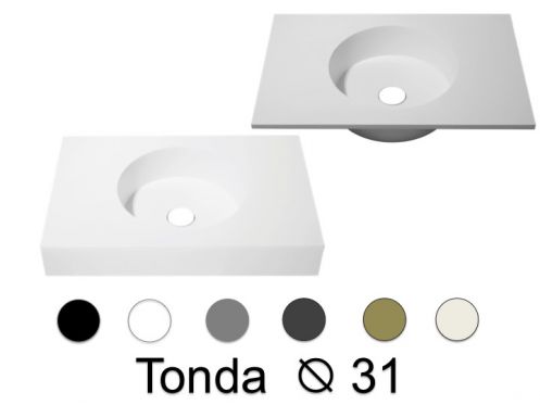 Runde Waschtischplatte 120 x 50 cm, hngend oder stehend - TONDA  31