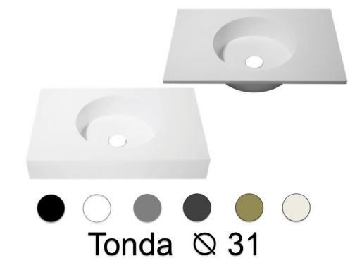 Runde Waschtischplatte 120 x 50 cm, hngend oder stehend - TONDA  31