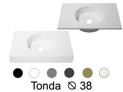 Runde Waschtischplatte 120 x 50 cm, hängend oder stehend - TONDA Ø 38
