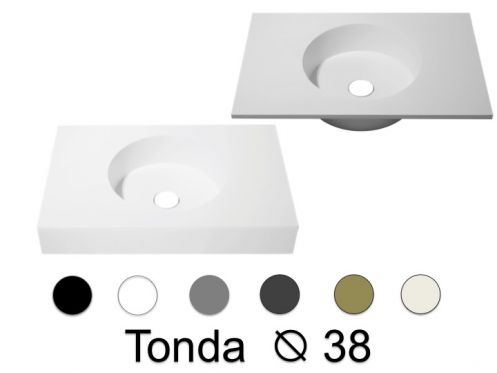 Runde Waschtischplatte 120 x 50 cm, hngend oder stehend - TONDA  38