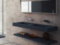 Doppelwaschtischplatte, 50 x 190 cm, hngend oder versenkt, aus Mineralharz - DOUBLE STIL 45 AT