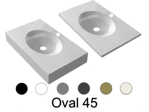 Waschtischplatte, 121 x 46 cm, hngend oder versenkt, oval - OVAL 45