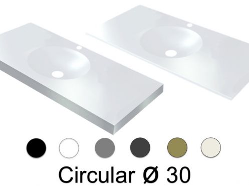 Waschtisch, 121 x 46 cm, hngend oder versenkt, rund - CIRCULAR  30