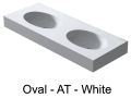 Doppelwaschtischplatte, 121 x 46 cm, Ovale Schale, hngend oder versenkt - OVAL 45 Double
