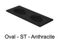 Doppelwaschtischplatte, 121 x 46 cm, Ovale Schale, hngend oder versenkt - OVAL 45 Double