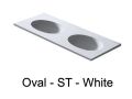 Doppelwaschtischplatte, 121 x 46 cm, Ovale Schale, hngend oder versenkt - OVAL 45 Double
