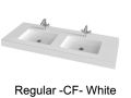 Double wash basin top, 130 x 46 cm, suspended or recessed - REGULAR 50 DOUBLE
