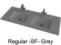 Double wash basin top, 130 x 46 cm, suspended or recessed - REGULAR 50 DOUBLE