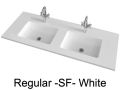 Double wash basin top, 130 x 46 cm, suspended or recessed - REGULAR 50 DOUBLE