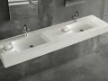 Double wash basin top, 140 x 46 cm, suspended or recessed - REGULAR 50 DOUBLE