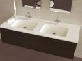 Double wash basin top, 150 x 46 cm, suspended or recessed - REGULAR 50 DOUBLE