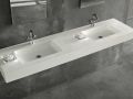 Double wash basin top, 150 x 46 cm, suspended or recessed - REGULAR 50 DOUBLE