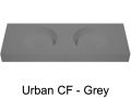 Doppelwaschtischplatte, 100 x 46 cm, hngend oder stehend, runde Form - URBAN 35 DOUBLE