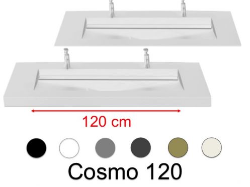 Doppelwaschtischplatte, 160 x 46 cm, Waschbecken Waschbecken - COSMO 120