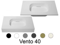 Design-Waschtischplatte, 80 x 50 cm, hängend oder stehend, aus Mineralharz - VENTO 40