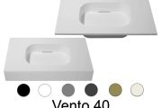 Design-Waschtischplatte, 100 x 50 cm, hängend oder stehend, aus Mineralharz - VENTO 40