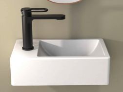 Waschtisch, 37 x 23 cm, Armatur links - OXO WHITE GLOSS