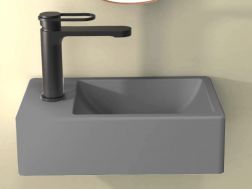 Waschtisch, 37 x 23 cm, Armatur links - OXO GREY MAT